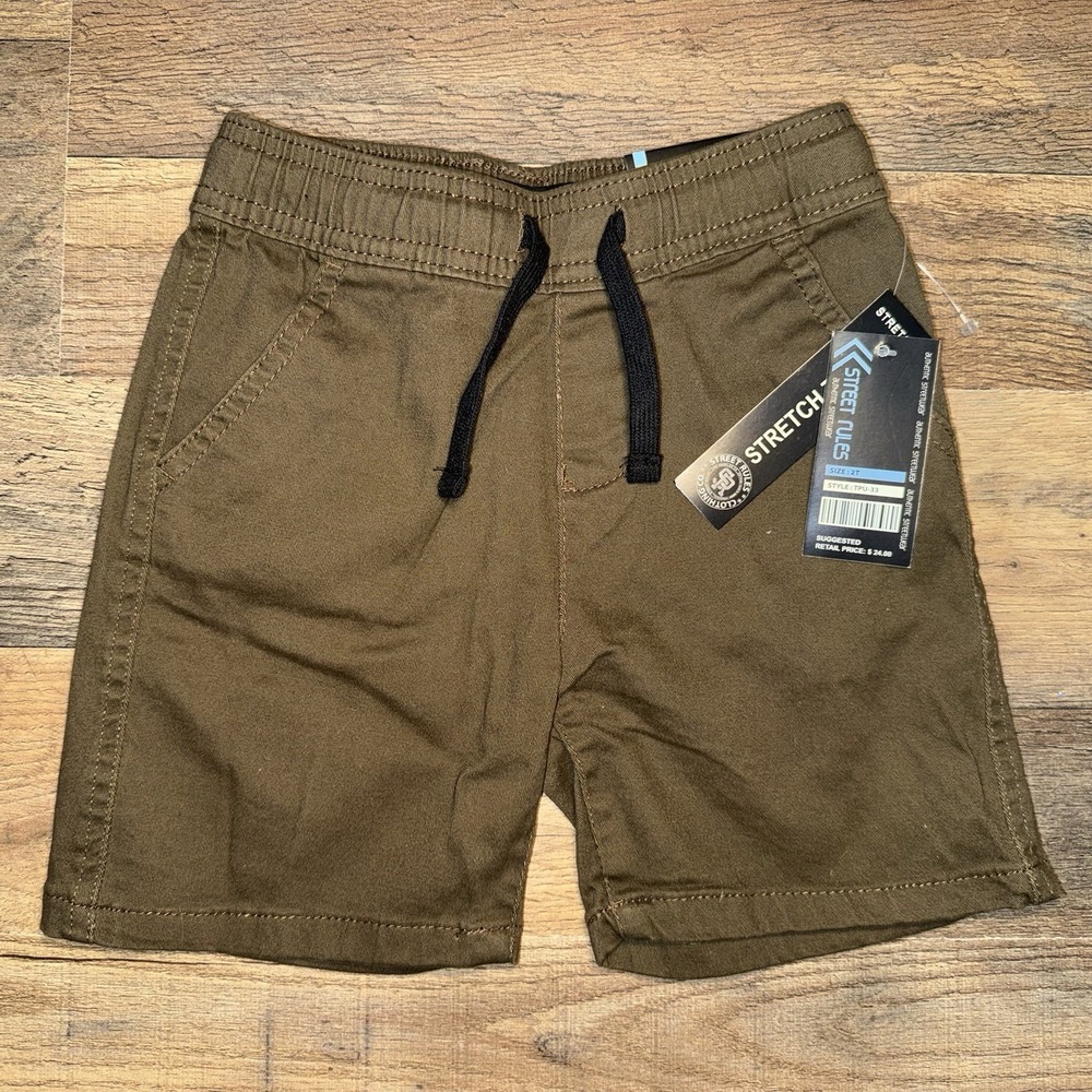 Street Rules Authentic Streetwear BrownShorts Stretch Boys Size 2T Style TPU-33